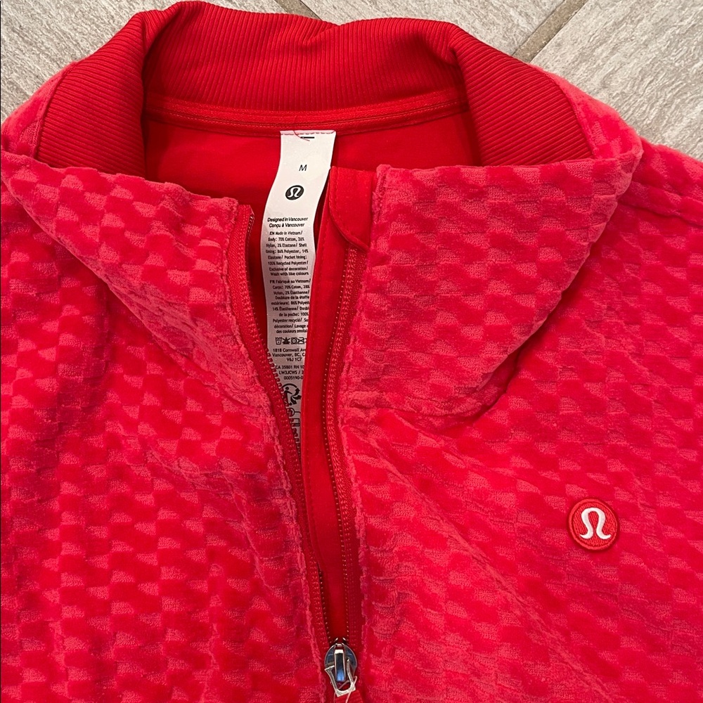 Lululemon Red Court Rival Velvet Terry Tennis Jacket - Picture 2 of 5